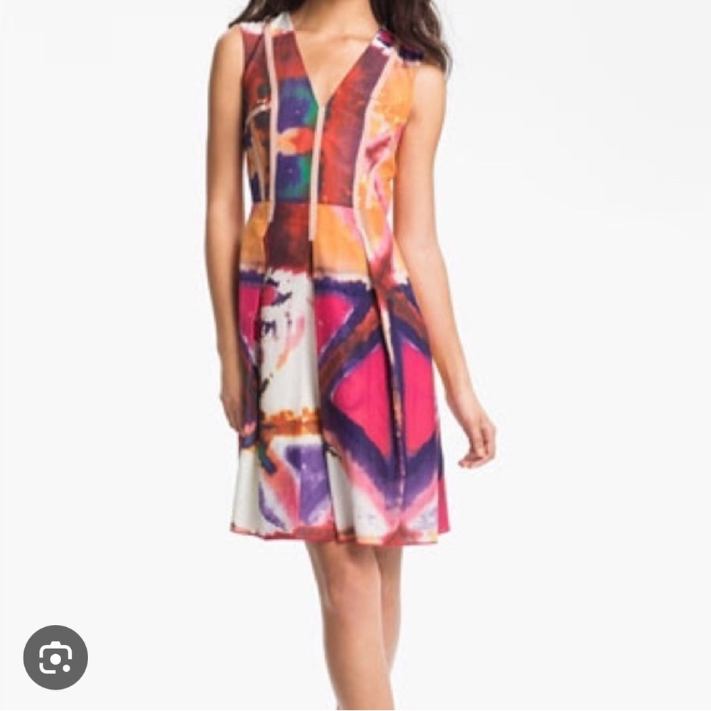 Rachel Roy NWT Women’s Dress Sleeveless‎ Watercolor Abstract Dress Sz 4 Colorful